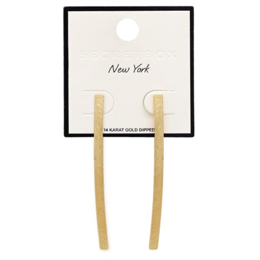SECRET BOX NEW YORK 14K GOLD DIPPED METAL EARRING (R)